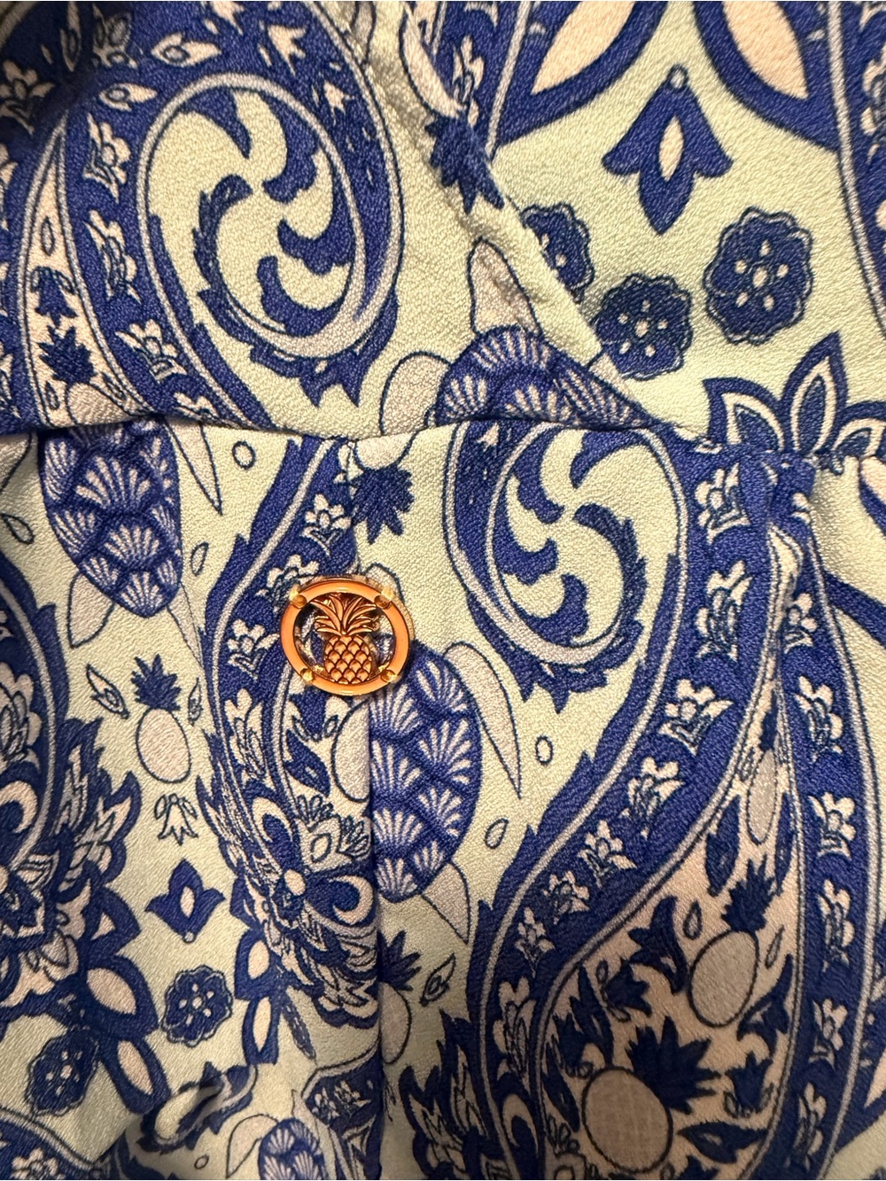 Simply Southern Blue and White Paisley V-Neck Babydoll Dress MEDIUM NWT - Picture 6 of 8